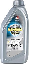 Caltex 1 Liter Havoline Synthetic Blend Gasoline Engine Oil, Sae10W-40 Sn, Silver